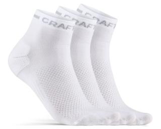 Chaussettes Vélo Craft Core Dry Mid 3-pack Blanc