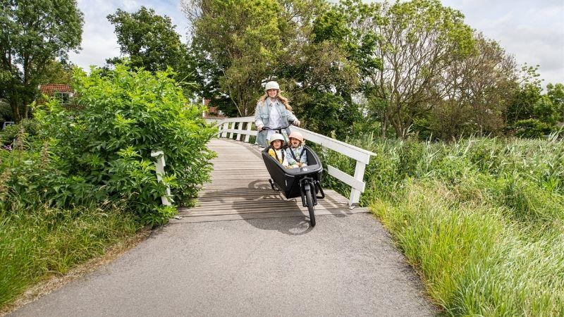 Elektrische bakfiets kinderen bruggetje
