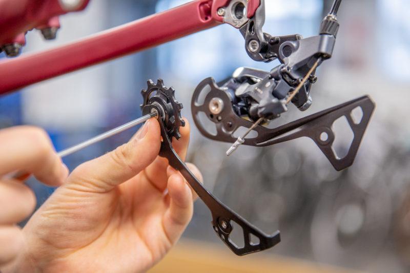 Once you've removed the jockey wheels you can clean the derailleur