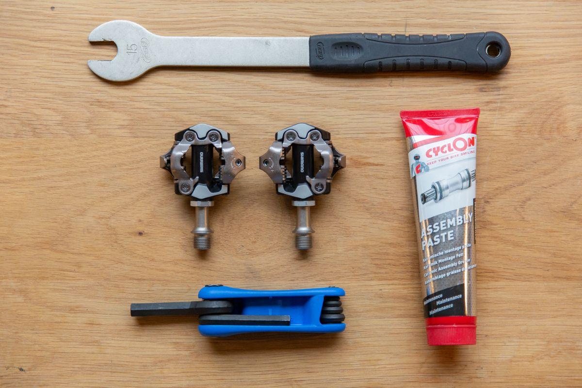The tools you need for replacing your MTB pedals.