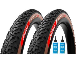 Vittoria Mezcal XC Race TLR + Peyote G2 Race TLR MTB Tyre Mantel Sealant 2 x 125 ml / Brown