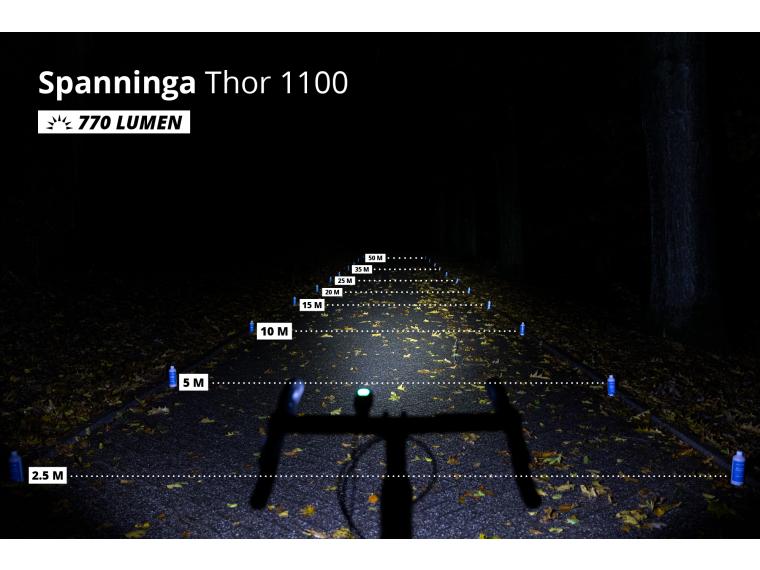 Spanninga Thor 1100 Phare avant LED puissant sur cintre vélo ou casque