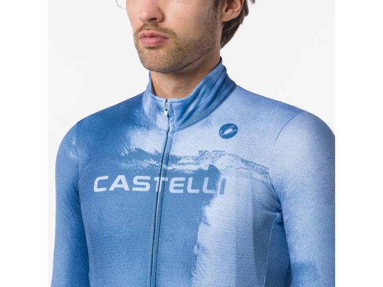 Castelli Nebula Thermal LS Fahrradtrikot Deep Purple/Pool Blue