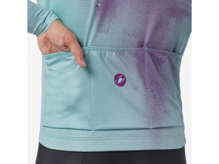 Castelli Nebula Thermal LS Fahrradtrikot Deep Purple/Pool Blue