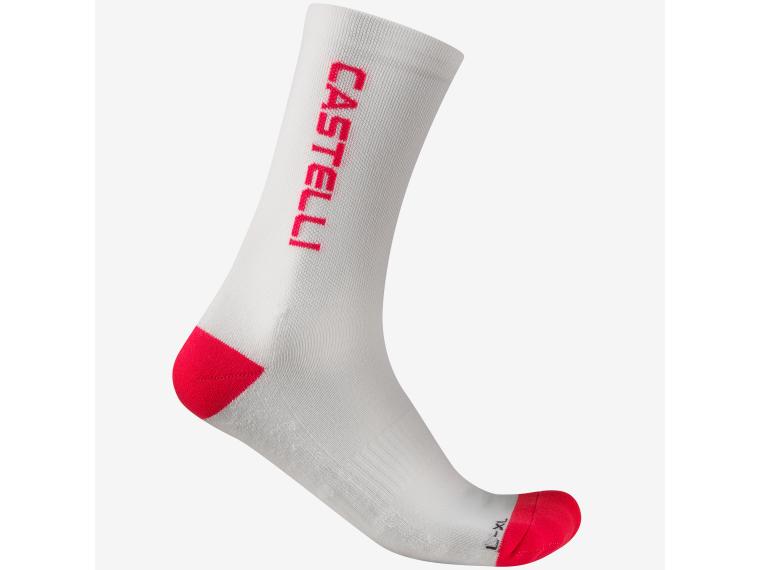 Chaussettes Vélo Castelli Sweetspot 20 Thermal Ivory/Red