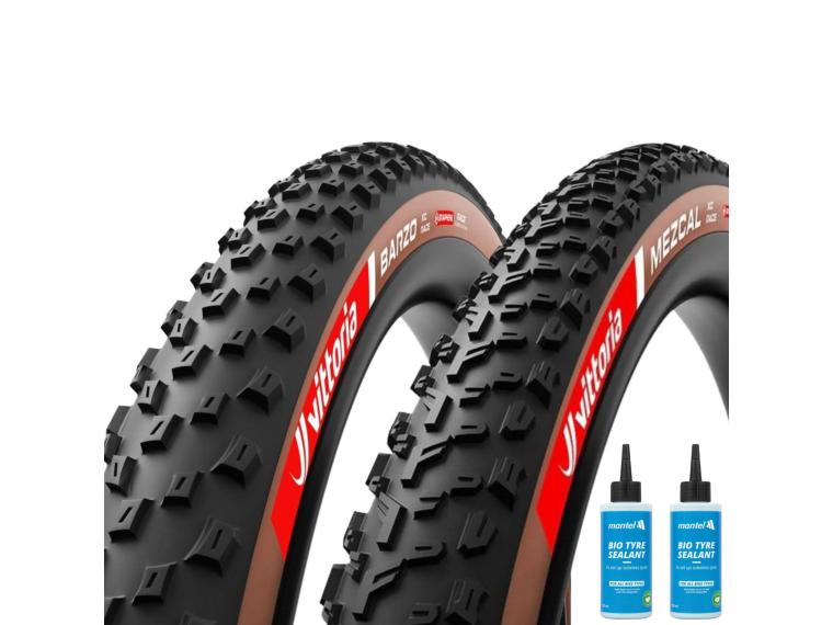 Vittoria Mezcal + Barzo XC Race TLR Buitenband Bruin / Mantel Sealant 2 x 125 ml