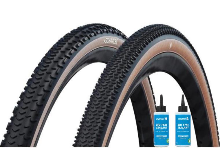 Schwalbe G-One RX Pro + G-One R Pro Gravelband Bruin / Mantel Sealant 2 x 125 ml