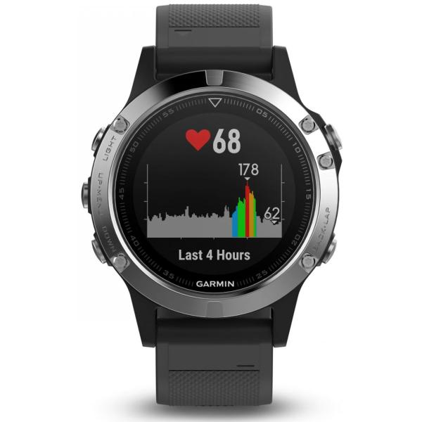 Garmin Fenix 5 Black/Silver GPS Watch - Mantel