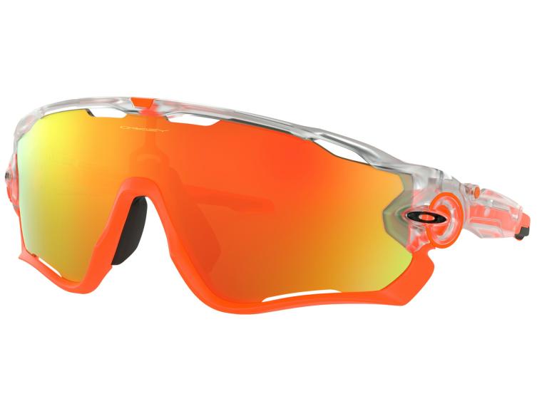 Oakley Jawbreaker Fire Iridium Cycling Glasses Crystal Clear