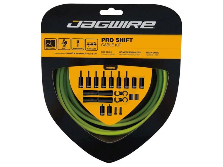 Jagwire 2x Pro Shift Derailleur Cable Kit Green