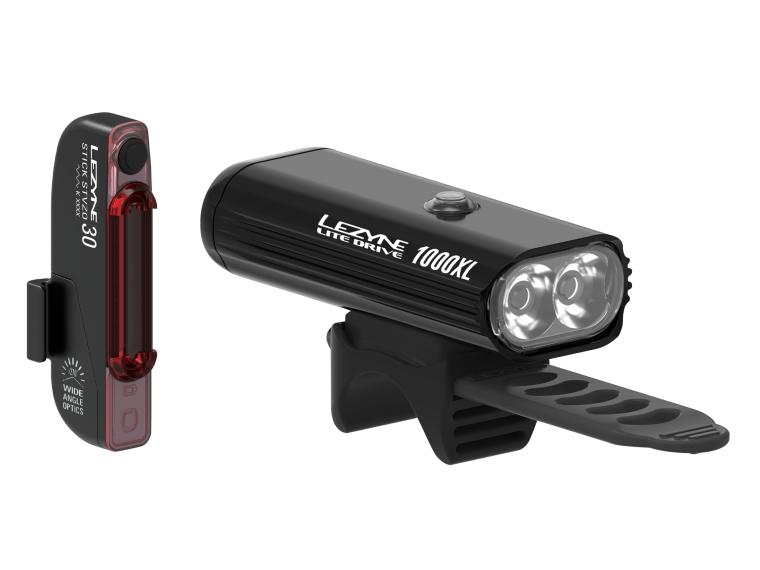 Lezyne Lite Drive 1000XL LED Headlight Bike Bicycle Light & Strip Pro Taillight