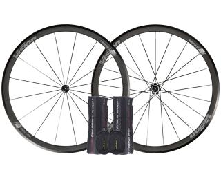 Vision Team 35 Comp SL Road Bike Wheels Set of Vittoria Rubino Pro G2 25 mm tyres (Black)