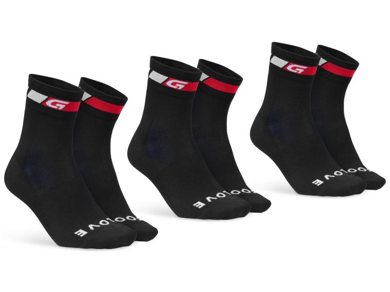 GripGrab 3Pack Classic Regular Cut Cycling Socks 3 pairs / Black