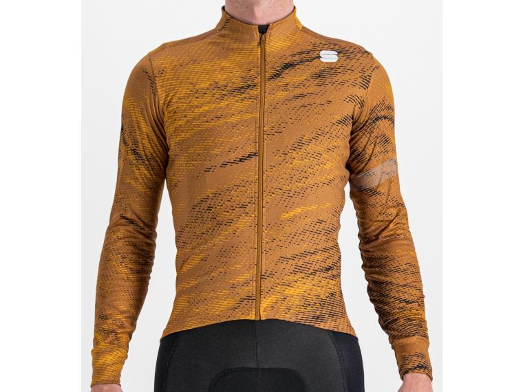 Sportful Cliff Supergiara Thermal Cycling Jersey Leather Gold Oak Black