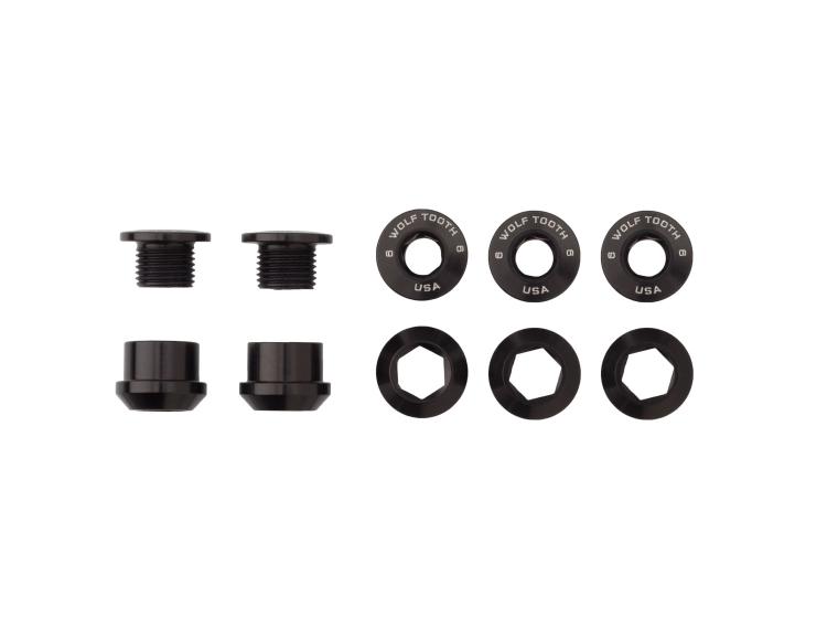 Wolf Tooth Set of 4 Chainring Bolts + Nuts Black / 5