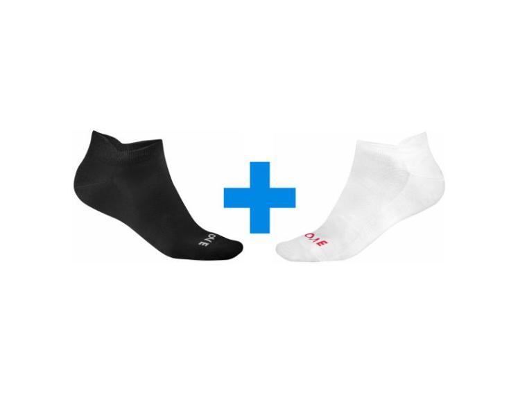 GripGrab Classic No Show Cut Socks White / 2 pairs / Black