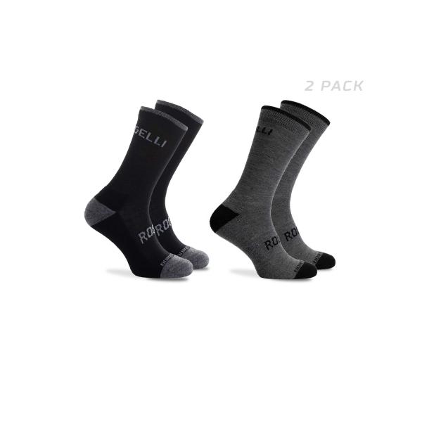 Rogelli Merino Wool 2-pack Cycling Socks - Mantel
