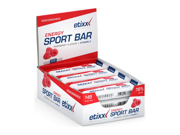 Caja Barras Etixx Energy Sport Bar sabor Frambuesa